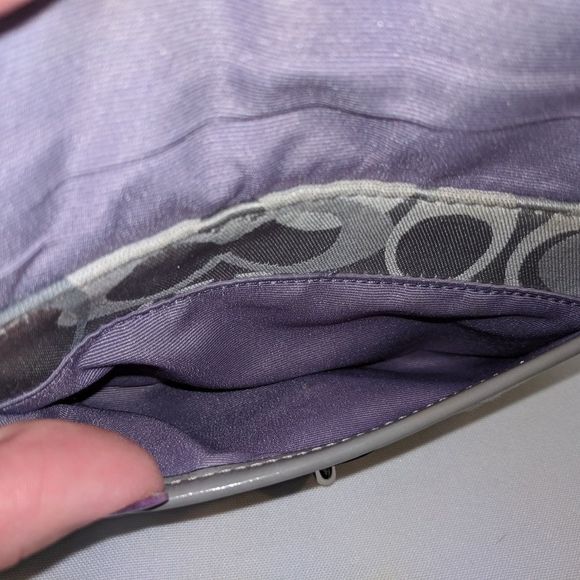 Coach Grey & Khaki Signature Wristlet - Picture 4 of 7